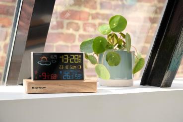 Thomson Wetterstation CT610 mit Radio Holz braun, schwarz TH389302