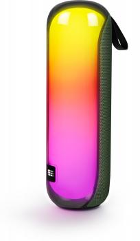 Bigben Bluetooth portabler Lautsprecher Party Tube Disco Licht army green grün AU389333