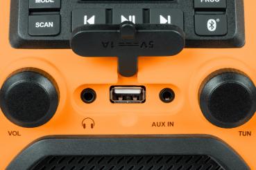 Thomson Bluetooth portables Radio Baustellenradio WKR60BT schwarz orange TH389463