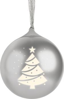 Bigben Bluetooth portabler Lautsprecher EPOK Leuchtende Weihnachtskugel siber AU390124