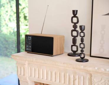 Preview: Thomson Wetterstation WS202 mit Radio Bluetooth Holz schwarz TH390377