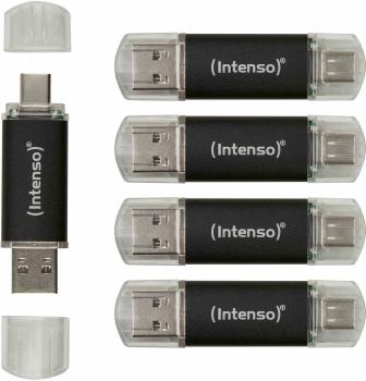 Preview: Intenso USB Stick 32GB Speicherstick Twist Line USB 3.2 Gen. 1x1 USB-A / USB-C 5er Pack