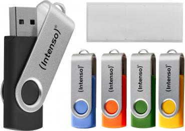 Intenso USB Stick 64GB Speicherstick Office Line USB 3.2 Gen. 1x1 USB-A 5er Pack