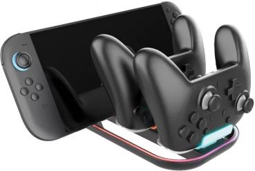 Preview: Nacon Ladegerät für Nintendo Switch 2 Tri Charging Station für Switch 2, 2 Pro Crontroller NA029086