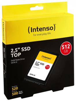 Intenso SSD interne Festplatte Top High-Speed 3D Nand 2,5 Zoll 512GB SATA III