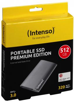 Intenso SSD externe Festplatte Premium Edition 1,8 Zoll 512GB USB 3.0 anthrazit