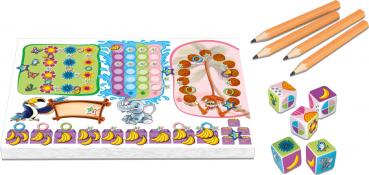 Schmidt Spiele Kinderspiel Würfelspiel Auch schon Clever Dschungelparty Klein & Fein 40682