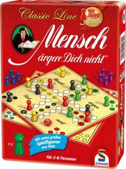 Schmidt Spiele Familienspiel Strategiespiel Classic Line Mensch ärgere Dich nicht 49439