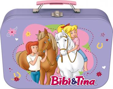 Preview: 2 x 100 + 2 x 150 Teile Schmidt Spiele Kinder Puzzle Bibi & Tina Puzzle-Box Metallkoffer 55609