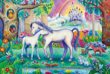 Preview: 60 Teile Schmidt Spiele Kinder Puzzle Einhorn-Mama mit Mini 55751