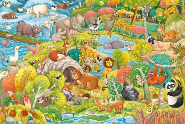 Preview: 100 Teile Schmidt Spiele Kinder Puzzle Füchse & Freunde 55778