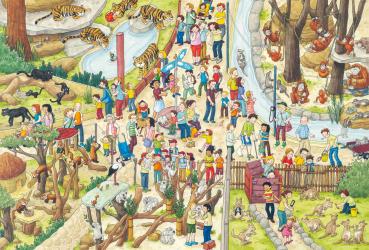 Preview: 3 x 48 Teile Schmidt Spiele Kinder Puzzle Spaß im Zoo 56582