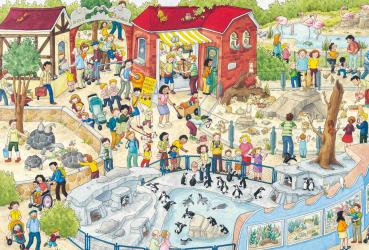Preview: 3 x 48 Teile Schmidt Spiele Kinder Puzzle Spaß im Zoo 56582