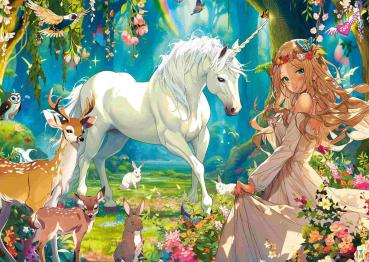 Preview: 1000 Teile Schmidt Spiele Puzzle Einhorn und Blütenprinzessin 58059