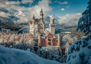Preview: 1000 Teile Schmidt Spiele Puzzle Winterliches Schloss Neuschwanstein 58068