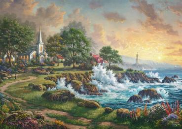 1000 Teile Schmidt Spiele Puzzle Thomas Kinkade Kleinod am Meer 58628