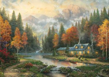 Preview: 1000 Teile Schmidt Spiele Puzzle Thomas Kinkade Herbstabend am See 58784