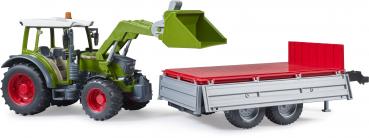 Bruder Spielfahrzeug Landwirtschaft Traktor Fendt Vario 211 mit Frontlader + Bordwandanhänger 02182