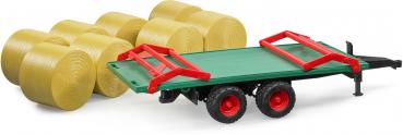 Bruder Spielfahrzeug Landwirtschaft Anhänger Ballentransportanhänger mit 8 Rundballen 02220