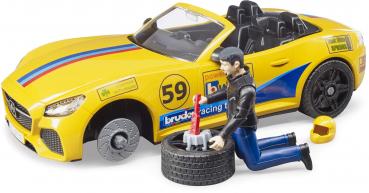 Bruder Spielfahrzeug Freizeit PKW RAM 2500 Power Wagon + BRUDER Roadster Racing Team 02504