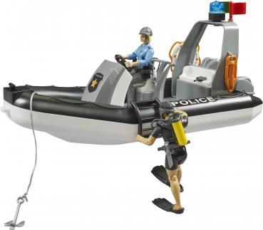 Bruder Spielfahrzeug Polizei RAM 2500 Polizei Pickup, L+S, 2 Fig. + Anhänger + Boot 02507