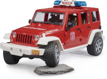 Bruder Spielfahrzeug Polizei Jeep Wrangler RubiconUnlimited Feuerwehr-Einsatzfzg + Figur 02528