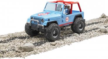 Bruder Spielfahrzeug Freizeit Offroad Jeep Cross Country Racer blau mit Rennfahrer 02541