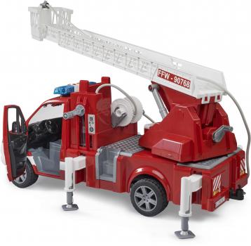 Bruder Spielfahrzeug Feuerwehr MB Sprinter Feuerwehr Drehleiter, Pumpe und L+S Modul 02673