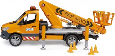 Bruder Spielfahrzeug Service-Fahrzeuge MB Sprinter Arbeitsbühne mit Light + Sound Modul 02679