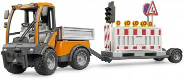Preview: Bruder Spielfahrzeug Nutzfahrzeug Special Car Kommunal Pritsche und Verkehrssicherungsanhänger 02693