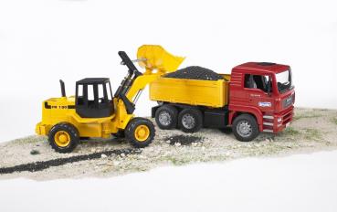 Bruder Spielfahrzeug Baustelle Kipper MAN TGA Kipp-LKW + Gelenkradlader FR 130 02752