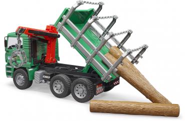 Bruder Spielfahrzeug Kipper MAN TGA Holztransport-LKW mit Ladekran und 3 Baumstämmen 02769