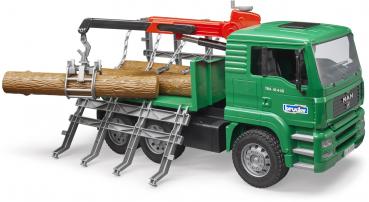 Bruder Spielfahrzeug Kipper MAN TGA Holztransport-LKW mit Ladekran und 3 Baumstämmen 02769