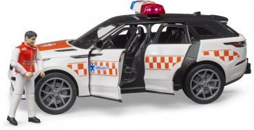 Bruder Spielfahrzeug Einsatzfahrzeuge Ambulanz Range Rover Velar Notarzt mit Fahrer 02885