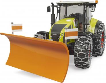 Bruder Spielfahrzeug Landwirtschaft Traktor Claas Axion 950 mit Schneeketten und Räumschild 03018