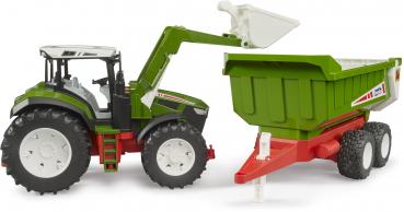 Bruder Spielfahrzeug Roadmax Traktor ROADMAX Traktor mit Frontlader und Kippanhänger 03452