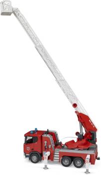 Bruder Spielfahrzeug LKW Scania Super 560R Feuerwehr mit Drehleiter, Wasserpumpe, L+S Modul 03591