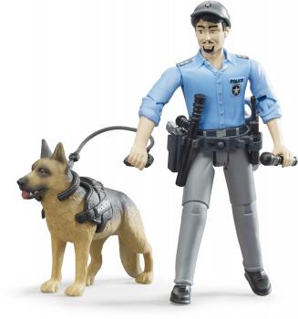 Bruder Spielfigur Einsatzfahrzeuge bworld Polizist mit Hund 62150