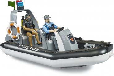 Bruder Spielfiguren Set bworld Polizei Schlauchboot, Rundumleuchte, 2 Fig. + Zubehör 62733