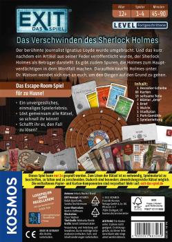 Preview: Kosmos Familienspiel Escape EXIT® Das Verschwinden des Sherlock Holmes Level Fortgeschritten 683269