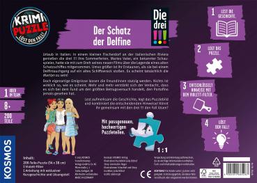 Preview: 200 Teile Kosmos Familienspiel Krimispiel Krimipuzzle Die drei !!! Der Schatz der Delfine 685287