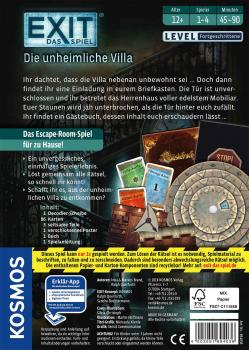 Preview: Kosmos Familienspiel Escape EXIT® Die unheimliche Villa Level Fortgeschritten 694036