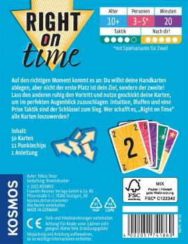 Preview: Kosmos Familienspiel Kartenspiel Right on time 741860