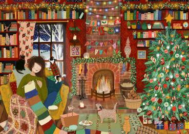 Preview: 1000 Teile Ravensburger Puzzle Besinnliche Weihnachten zu Hause 12001465