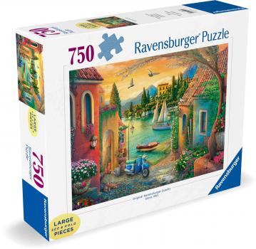 Preview: 750 Teile Ravensburger Puzzle Large Pieces Große Teile Idyllischer Comer See 12001516