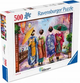 Preview: 500 Teile Ravensburger Puzzle Kirschblütenspaziergang 12001702