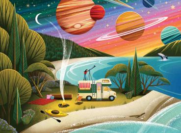 Preview: 500 Teile Ravensburger Puzzle Camping unter dem Kosmos 12001706