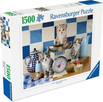 Preview: 1500 Teile Ravensburger Puzzle Kätzchen in der Küche 12001708