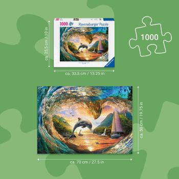 Preview: 1000 Teile Ravensburger Puzzle Sprung in den Sonnenuntergang 12001711