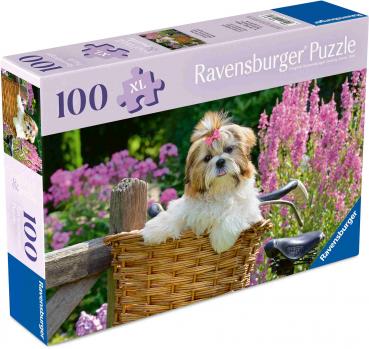 Preview: 100 Teile Ravensburger Puzzle Feel & Well Süßer kleiner Hund 12001731